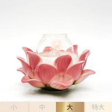 臺灣製 手工瓷蓮花油燈組-大-絕版紀念款 供燈２-３天, 1個