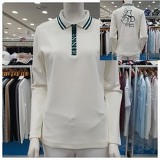 디즈니골프 여성용 FW 집업레터링 카라티셔츠 DN3LTS001IV_GN