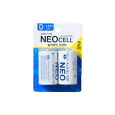 네오셀 알카라인 건전지 LR20 D 2개입, 기본선택, 1세트