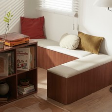 트루베퍼니처 감각 쿠션벤치 수납장 800, 월넛