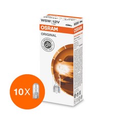 오스람 차량용 오리지널 순정 W5W 12V, 10개, T10