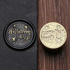 초대장 왁스 스탬프 할로윈 스컬 패턴 1개 탈착식 황동헤드, 95-2.5cm