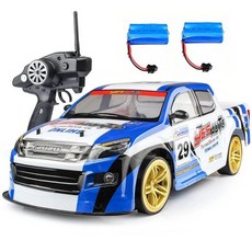RC 레이싱 드리프트 자동차 70 km/h 40km/H 1/10 충돌 방지 원격 제어 대형 속도 성인을위한 큰 4WD 장난감, Blue White-2B