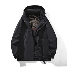 LARGE STORE 山系寬鬆拼接配色鋪棉防水衝鋒外套 情侶外套 衝鋒衣 男生外套 機車外套 禦寒外套(JK1998)