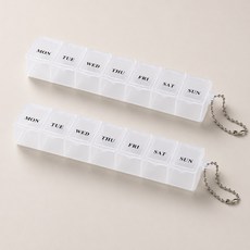 더이케이 휴대용 알약 일주일 약통 케이스, 2개 2개