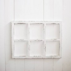 陽台窗戶框掛假窗戶框圓弧壁飾法式鏡子牆面裝飾窗戶實木掛飾復古，實木材質，復古風格，多功能用途, 1個, 六格窗戶*-