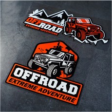 킹콩 자동차 4x4 오프로드 스티커 반사 사륜구동 SUV JEEP 지프 호환, 1번OFFROAD주황(흰색), 1개