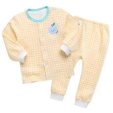 GREEN BEBE 春秋格紋印花上衣+褲子