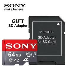 소니 마이크로 SD 카드 메모리 128GB 고속 V30 A2 U3 플래시 TF 휴대폰 카메라 드론용