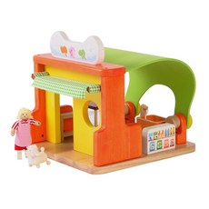브알라 애견미용실 (S580E) 원목 하우스 인형 세트 소꿉놀이 인형놀이 유치원교구 어린이집교구, 1개