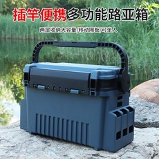 哆哆購 路亞釣箱 多功能戶外工具箱 魚收納箱 大容量釣魚箱 微物釣箱, 1個, 【路亞釣箱】小號,淺藍色【送揹帶+插板】
