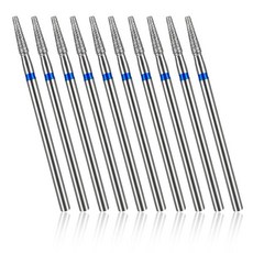 네일드릴비트 제거 각질 셀프 10개 세트 바늘 모양 큐티클 드릴 비트 네일용 332 네일 전기 파일 다이아몬드 매니큐어 페디큐어 폴리싱 키트 케이스 포함 살롱 매니큐어용