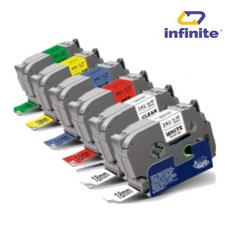 챔피온 브라더라벨테이프 6mm 9mm 12mm 18mm 24mm 다양한 색상구성, 파스텔노랑배경 검정글씨