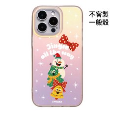 Twinko 聖誕歡樂疊疊樂 霧面幻彩殼 IMD磁吸殼 適用 iPhone 17 / 16 Pro, 1個, 聖誕歡樂疊疊樂-IMD炫彩一般殼,iPhone15