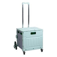 多功能折疊露營拖車 行動收納箱 戶外野營便攜手拉車, 可平拉爬坡8輪75L綠色, 1個