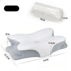나비잠베개 기능성베개 베개 메모리폼, 1개, + 자카드 그레이 63x42.5x13.89 cm