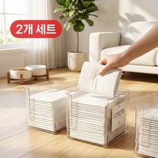 포포테일 배변패드 정리함 반려동물 패드 투명 보관함 수납 케이스, 2개