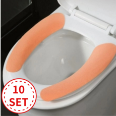 이즈몰 붙이는 욕실 극세사 변기시트 변기커버, 핑크, 10개