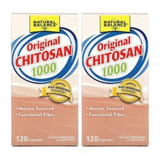 Natural Balance Original Chitosan 250mg 내츄럴 밸런스 오리지널 키토산 250mg 120캡슐 2병 식이섬유 함유