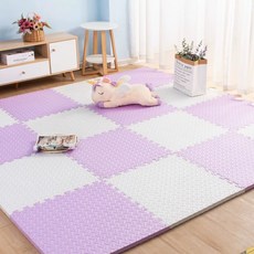 국민매트 매트시공 거실 칼라 놀이방 바닥, O. 라이트 퍼플+화이트테두리