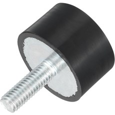 uxcell M6 나사산 고무 마운트 진동 차단기 스터드 포함 원통형 쇼크 업소버 25 x 15mm, M6x25x15mm