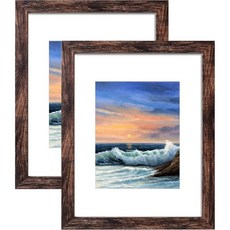 벽걸이 또는 테이블탑 디스플레이를 위한 럭키라이프 8x10 액자 다크 브라운 2팩, Brown, 16x20