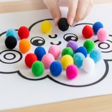 제이오스토어 퐁퐁이 50mm 인형눈 폼폼이 컬러솜 폼아트재료, 흰색