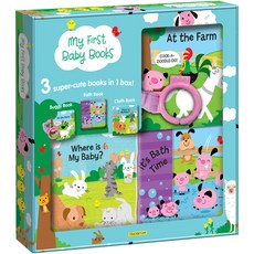 My First Baby Books: Three Adorable Books in One Box: Bath Book Cloth Book Buggy Book Hardcover, Crackboom! Books