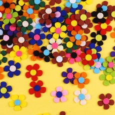 꽃모양 펠트 5꽃잎 중 3.7cm 20개입 (교실 유치원 환경 구성 공간꾸미기 소품)