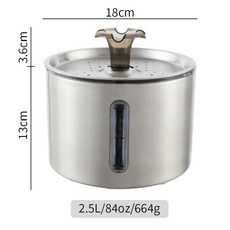 全304不鏽鋼寵物飲水機 貓咪飲水機 寵物飲水器 貓飲水機, 1個, 304不鏽鋼飲水機(可透視水位), 不鏽鋼銀