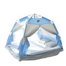 K-tent 全自動成人兒童床上帳篷, 高階粉長1.9寬1.0高1.35M 自動升級版滌棉布, 1套