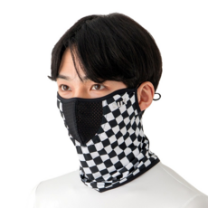 [수이골프 R형] UV 자외선 차단 얼굴 햇빛가리개 골프 등산 조깅 바이크 스포츠 마스크, R-1 체스 블랙, 1개