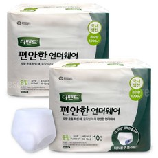 디펜드 성인기저귀 팬티형 플러스 중형 10매x2팩 환자용, 2개, 10개입