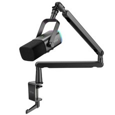 FIFINE AM8 USB/XLR 動圈式 RGB 麥克風, 黑色, TAM8-BK