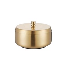 不鏽鋼煙灰缸 加厚帶蓋煙缸 防滑墊設計 煙灰收納, 金色大號-帶蓋, 1個