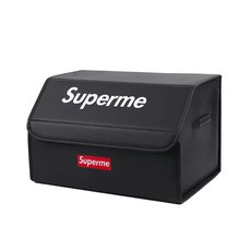 潮牌車用折疊式后備箱置物箱 汽車后尾箱整理 小怪獸收納箱 大號儲物盒 車用收納箱 收納盒 儲物箱, 潮牌黑