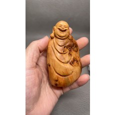 天然太行崖柏 彌勒佛桌擺 瘤花 紅油, 如圖所示, 1個