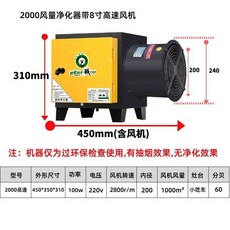 6000風量淨化器帶16吋高速風機, 2000風量帶8寸高速風機（小吃車用）