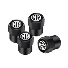 호환 4개입 차량 휠 타이어 밸브 캡 에어 스템 커버 MG Rx5 MG6 MG7 GT 헥터 ZX EZS EHS MG3X-크로스 MG6-, 07 B-Black
