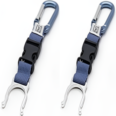 네지쿠 등산 휴대용 물병고리 생수 홀더 스트랩 2개, 네이비