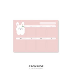 ARONSHOP 查尼熊 每週記事便條紙, 1個, 每週便條紙-粉色款