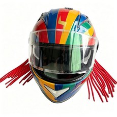 Lecherri 헬멧용 롱 테일 익스텐션 오토바이 자전거 스키용 액세서리 2개 40.6cm(16인치) 블랙 레드 색상 (헬멧 미포함) (레드)