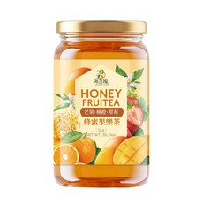 尋蜜趣 蜂蜜基底果肉水果茶 冷熱飲 台灣生產, 1個, 蜂蜜果樂茶 - 芒果、柳橙、草莓
