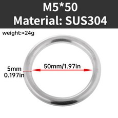 M6*15 20 25 30 35 40 45 50 55 60 70 80 90 100 스테인레스 스틸 링 O-링 원활한 용접 금속 연결, 11 M6X60 2pcs