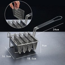 타코튀김기 바스켓 브리또 기름망 업소용 접시 튀김망, V자형 4칸 팬, 기본 색상