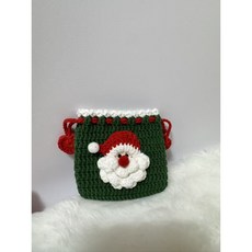 인형 손뜨게인형 뜨개키링 가방고리 선물 차키키링 여자 어린이 열쇠고리 에어팟키링 열쇠고리 완성품 크리스마스, green파우치, 1개