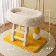 貓爬架 貓窩 貓抓板, 貓抓板貓窩一體不佔地劍麻貓抓板 攀爬貓爬架-加大橢圓貓窩 冬季款款, 1個
