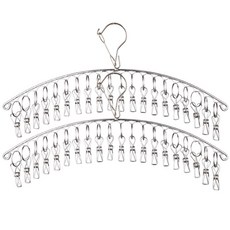 초초템 스테인리스 옷걸이형 집게 건조대, 2개, 실버