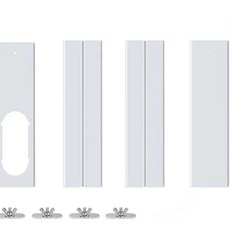 이동식 에어컨 자바라 덕트 4연결판 연장 배기호스 주름관 칸막이 세트 창문형 구멍 없는, 1개, H. 55cm 단일 홀 플레이트 4 조각 나사