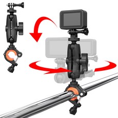 고프로 오즈모액션 6 5 4 3 바이크 핸들바 마운트 고급형 볼헤드 타입 자전거, 단품, 1개